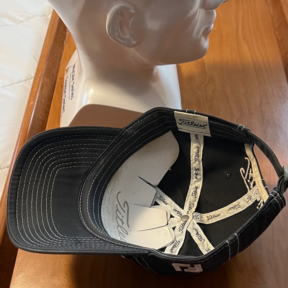 Titleist Black Cap with White Embroidered Logo - Picture 5 of 7